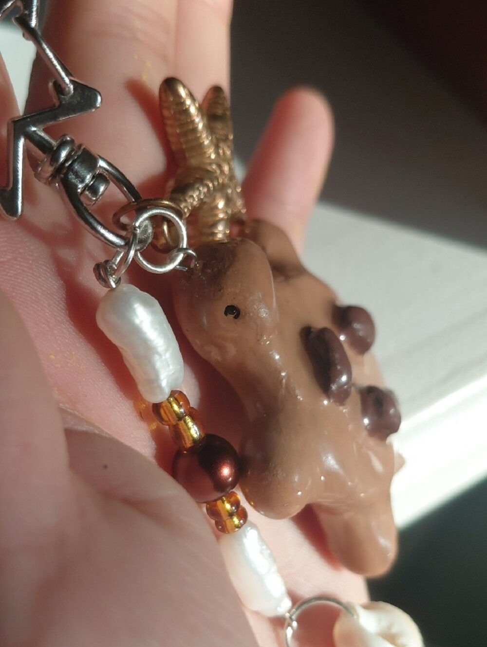 Handcrafted Cookie Turtle Keychain - Picture 3 of 5